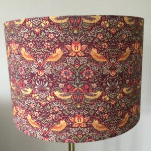 Strawberry Thief, Drum Shade 30cm diameter x 20cm high. Free delivery.
