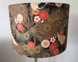 Exotic Garden With Crane, Drum Shade 30cm diameter x 20cm high. Free delivery.