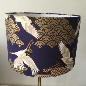 Japanese Cranes (II) Drum Shade 30cm diameter x 20cm high. Free delivery.