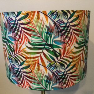 Caribbean Leaves– Drum Shade 30cm diameter x 20cm high. Free delivery